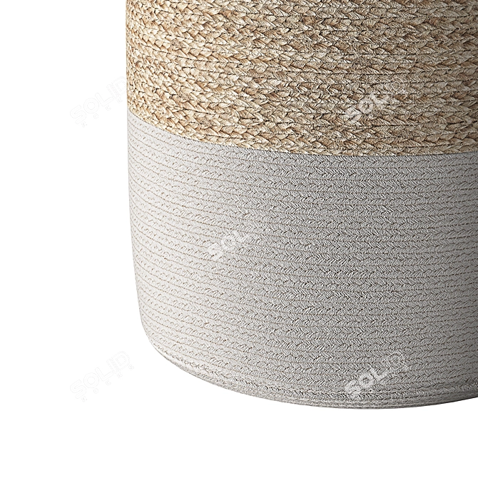 Boho Chic Jute Pouffe 3D model image 7