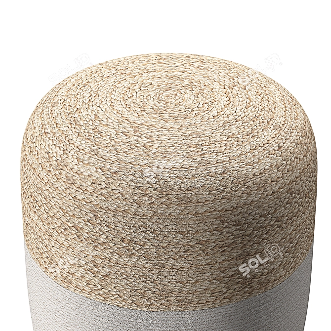 Boho Chic Jute Pouffe 3D model image 8