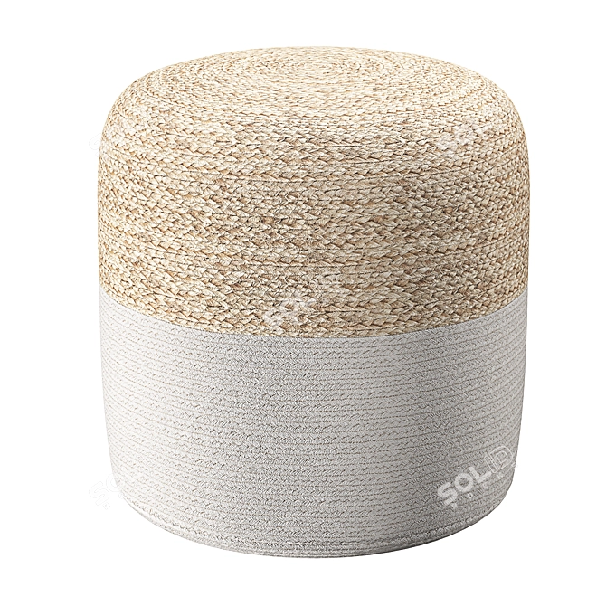 Boho Chic Jute Pouffe 3D model image 12