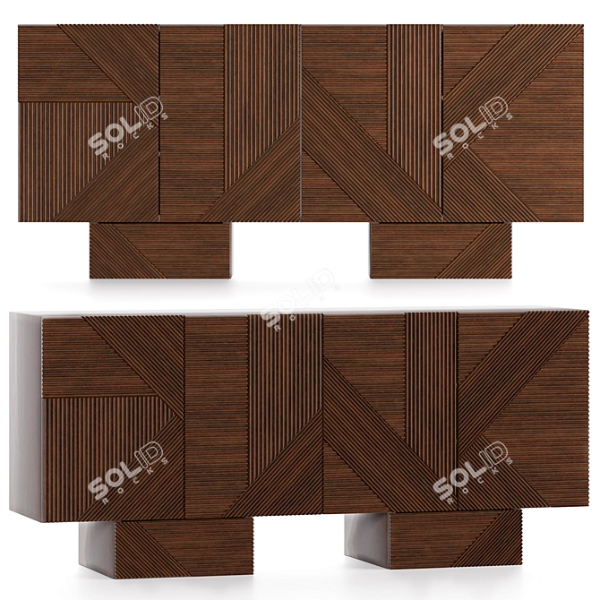 Emmemobili Stripes MA22: Stylish Striped Chest of Drawers 3D model image 1