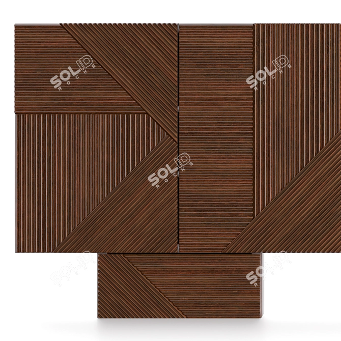 Emmemobili Stripes MA22: Stylish Striped Chest of Drawers 3D model image 3