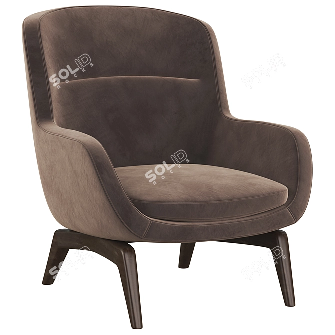 Luxury Minotti Belt Armchair: Elegant Style for your Home 3D model image 4