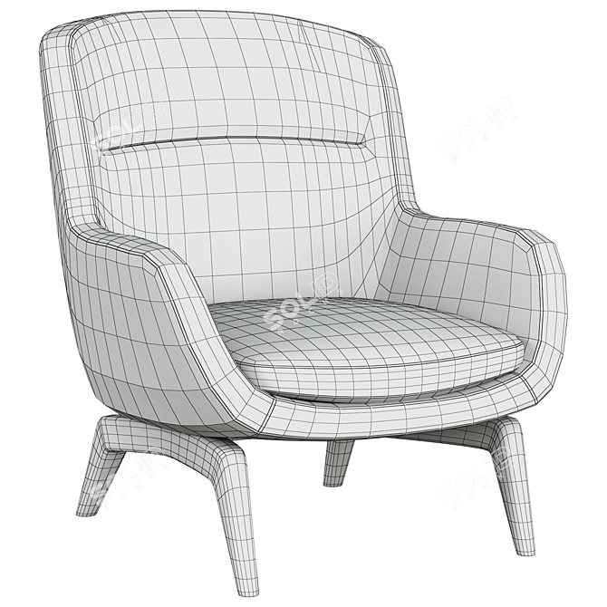 Luxury Minotti Belt Armchair: Elegant Style for your Home 3D model image 5
