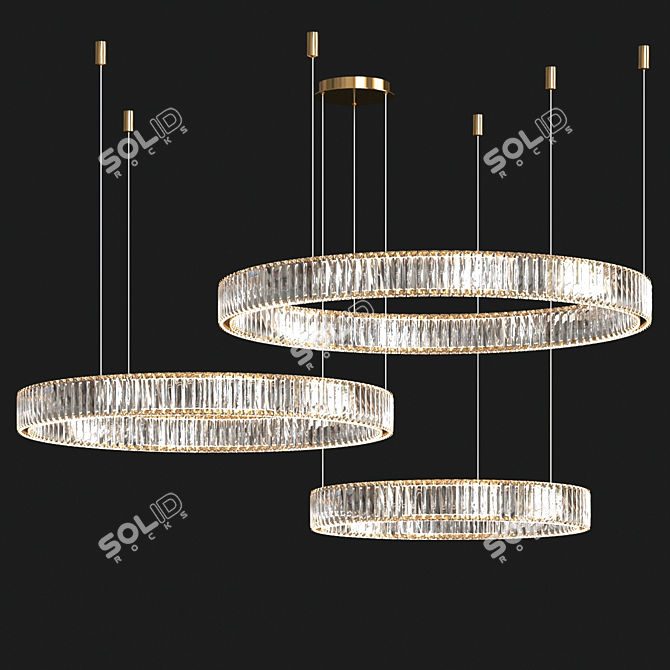 Elegant Bertolda 3Rings Set 3D model image 1