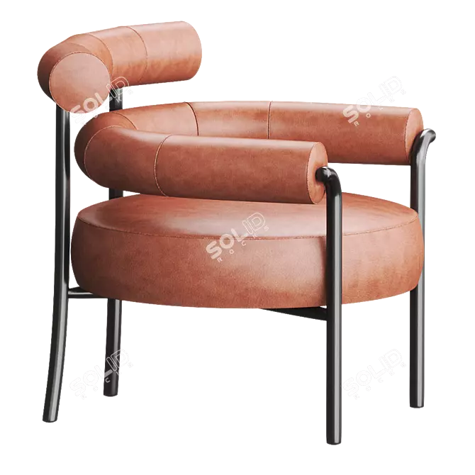 Modern Elegance: OLIO Leather Armchair 3D model image 2