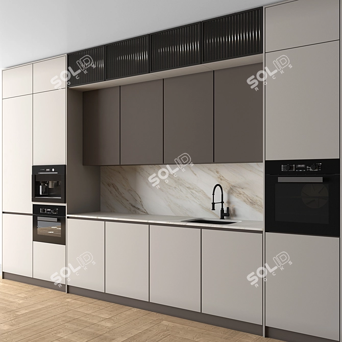 Modern Kitchen with Island - 24 3D model image 2