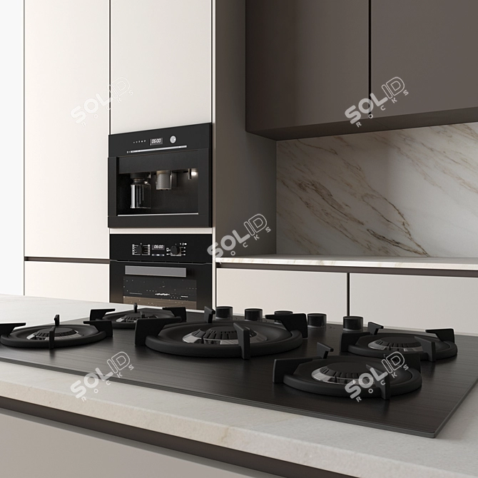 Modern Kitchen with Island - 24 3D model image 3