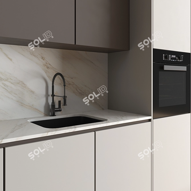 Modern Kitchen with Island - 24 3D model image 4