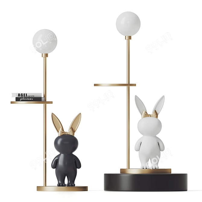 Elegant Bunny Floor Lamp 3D model image 1