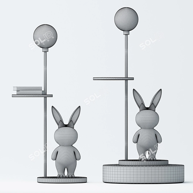 Elegant Bunny Floor Lamp 3D model image 2