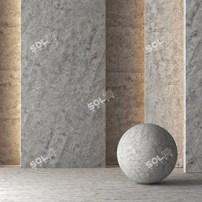 Seamless Patina Concrete Plaster 3D model image 3