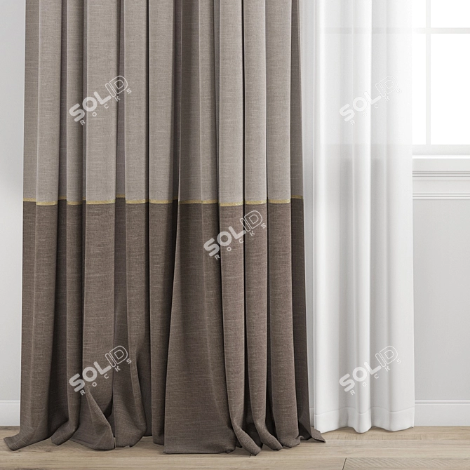 Premium Polygonal Curtain Model 3D model image 2