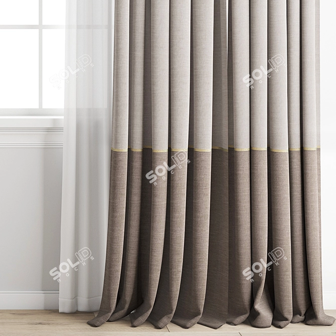 Premium Polygonal Curtain Model 3D model image 3