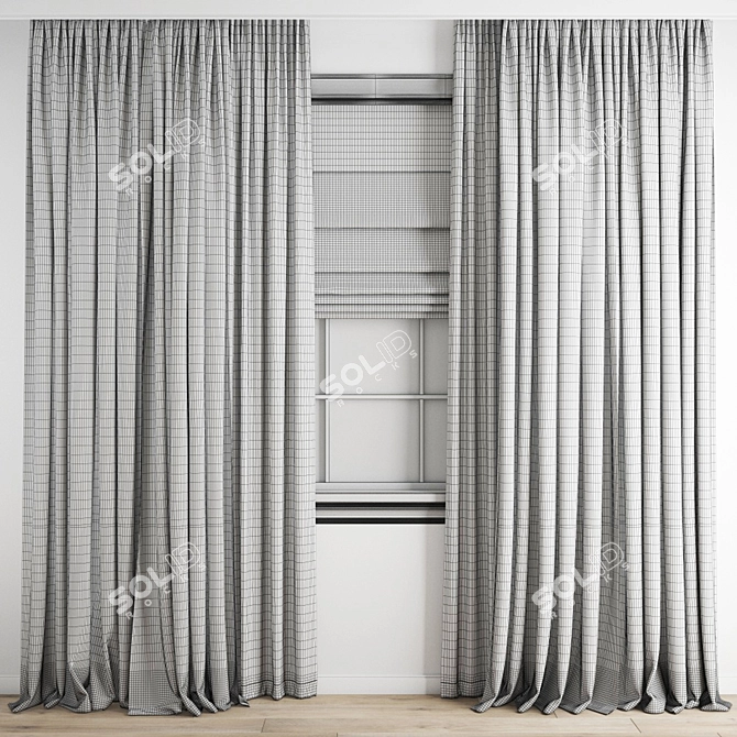 Premium Polygonal Curtain Model 3D model image 5