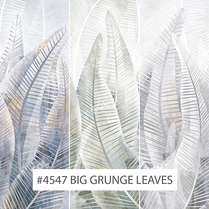 Grunge Leaves Eco-Murals 3D model image 1