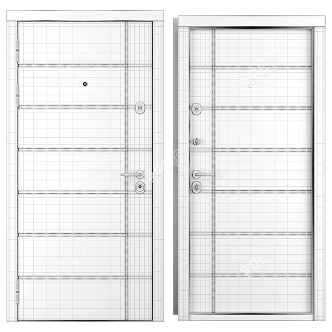Olimpiya (Favorit) Entrance Door: Secure & Stylish 3D model image 4