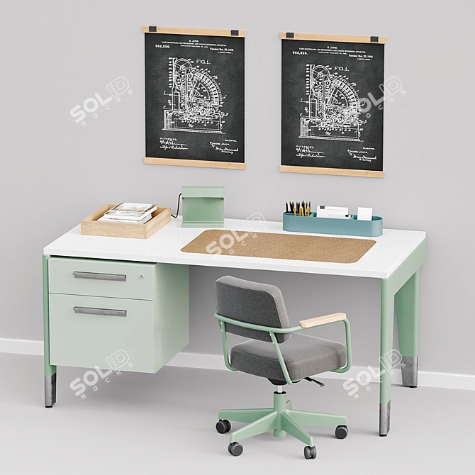 Prouvé Office Chair: Vitra & G-Star Collaboration 3D model image 2