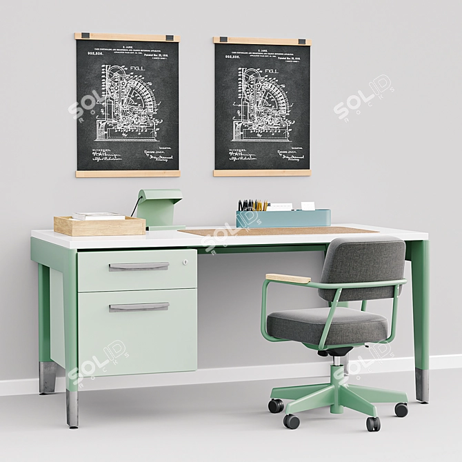 Prouvé Office Chair: Vitra & G-Star Collaboration 3D model image 4