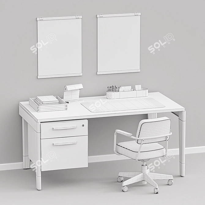 Prouvé Office Chair: Vitra & G-Star Collaboration 3D model image 5