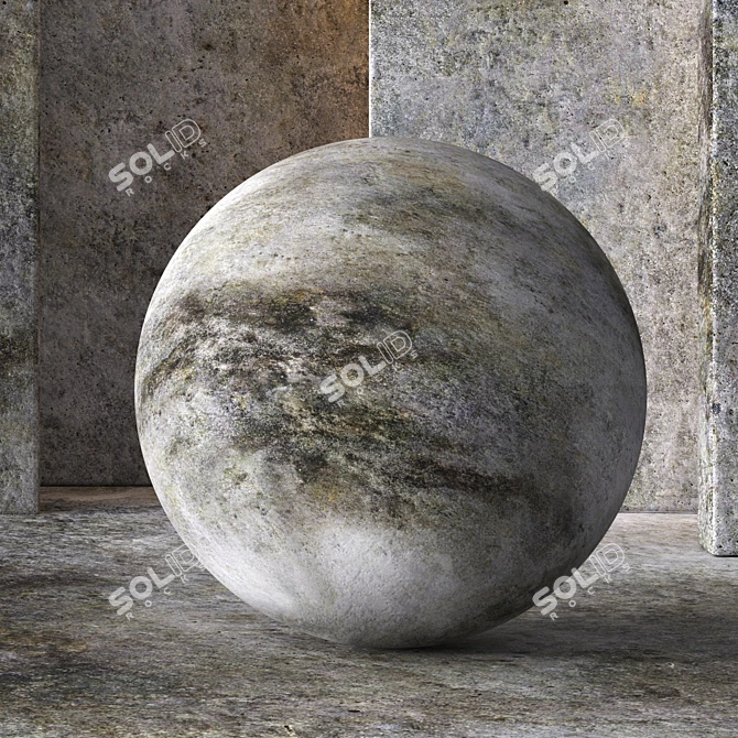 Seamless Patina Concrete Plaster: 8K Decor Material 3D model image 2