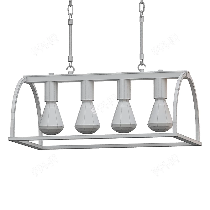 Lussole Loft Cornville Chandelier 3D model image 2