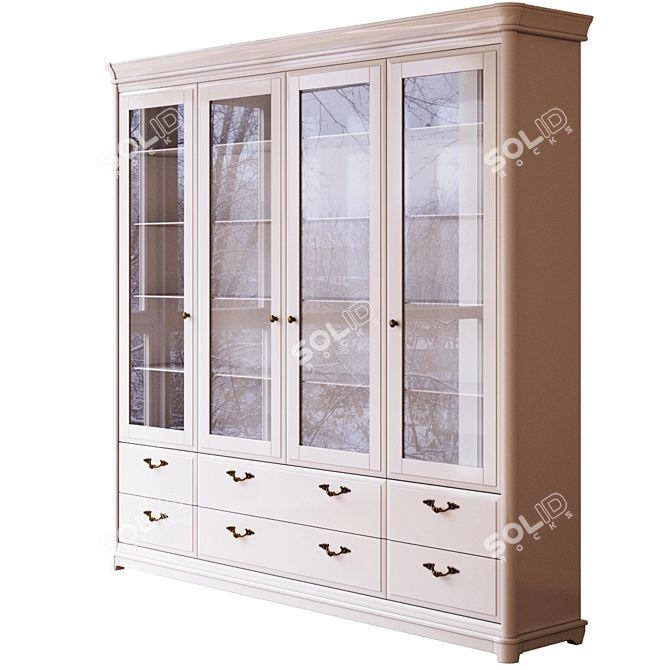 Riviera Collection Wooden Bookcase - Elegant and Spacious 3D model image 1