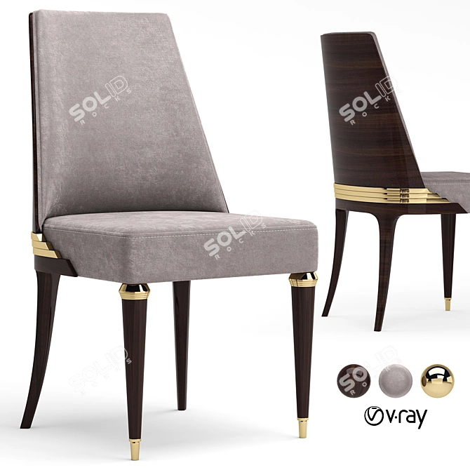 Elegant Vistore Dining Chair 3D model image 1