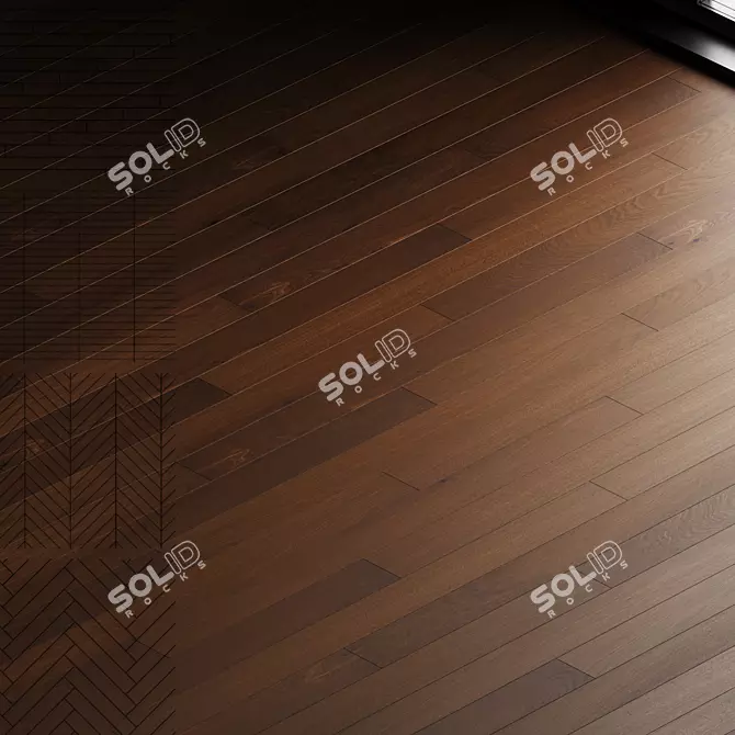 Premium Oak Parquet Board - 11 (Wood Floor Set) 3D model image 1