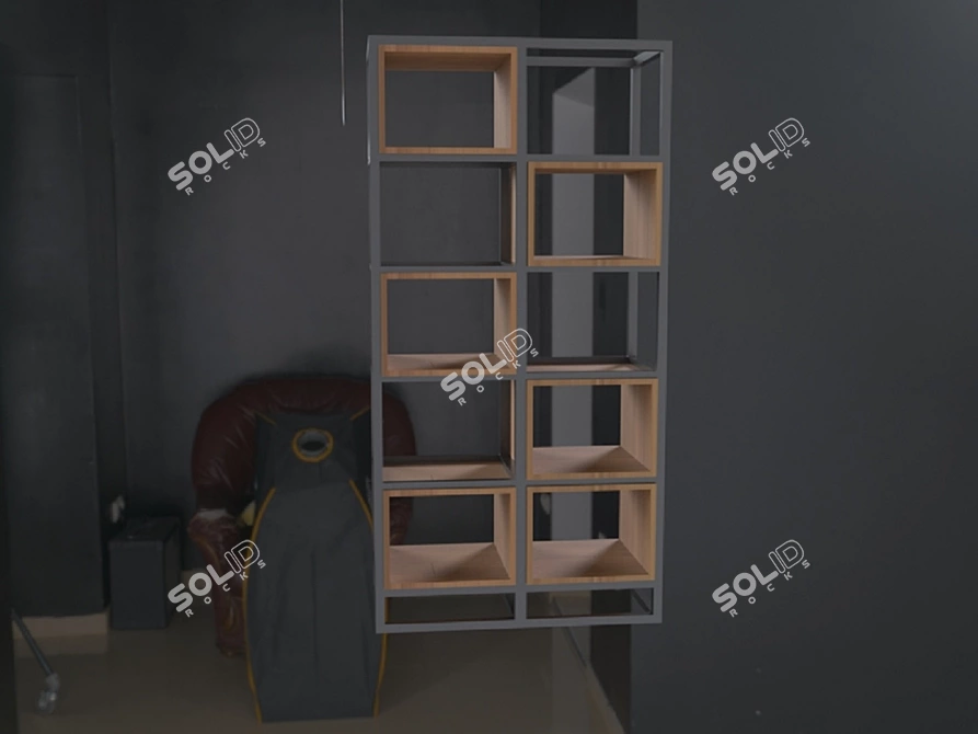 Modern Rustic Bookshelf 3D model image 1