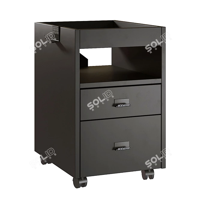 Black Mobile Cabinet with Drawers | Ikea Uppspel 3D model image 1