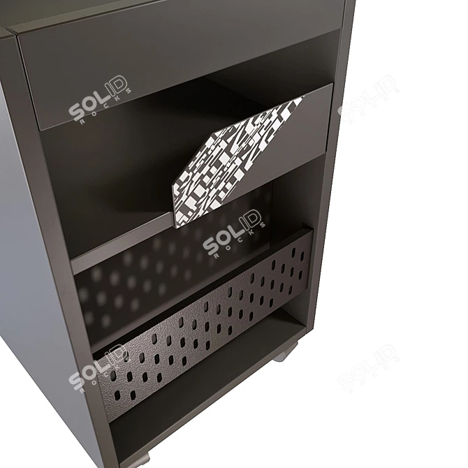 Black Mobile Cabinet with Drawers | Ikea Uppspel 3D model image 2