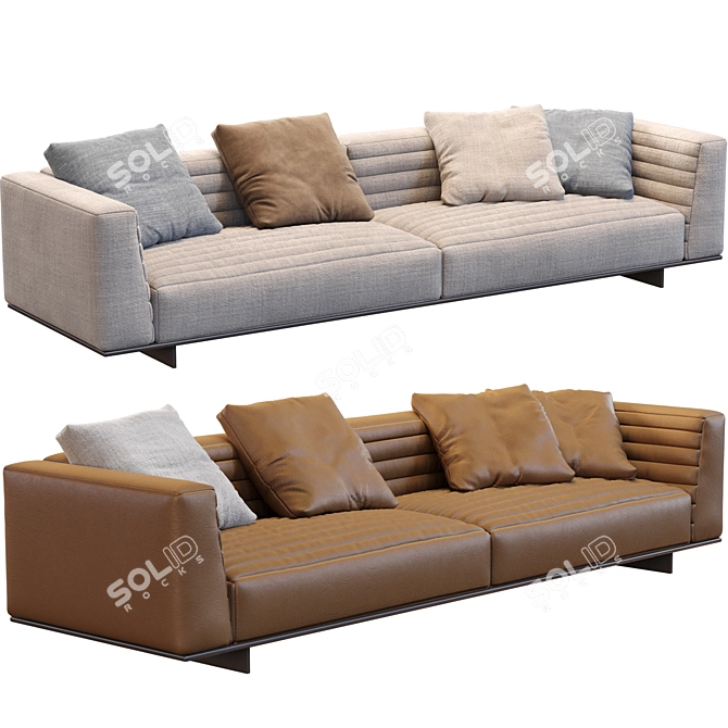 Luxury Modern Roger Sofa by Minotti 3D model image 2