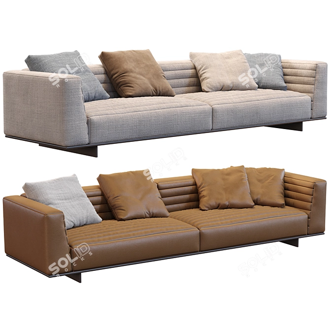 Luxury Modern Roger Sofa by Minotti 3D model image 3