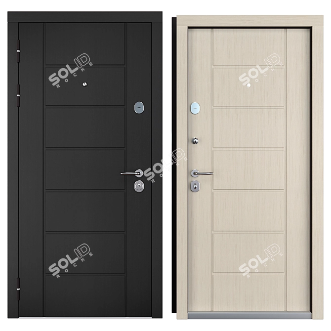 Title: Galaktika (Favorit) Entrance Metal Door 3D model image 3