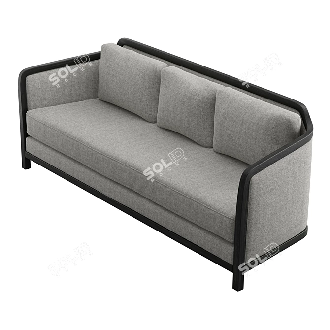 Vintage-inspired Cora Sofa: Elevated Charm for Your Favorite Spot 3D model image 5