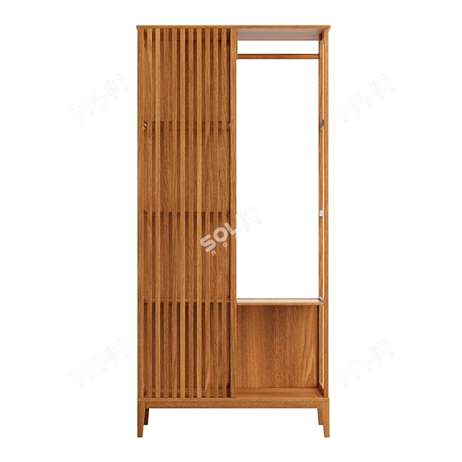 Bohemian Bamboo Sliding Wardrobe 3D model image 2