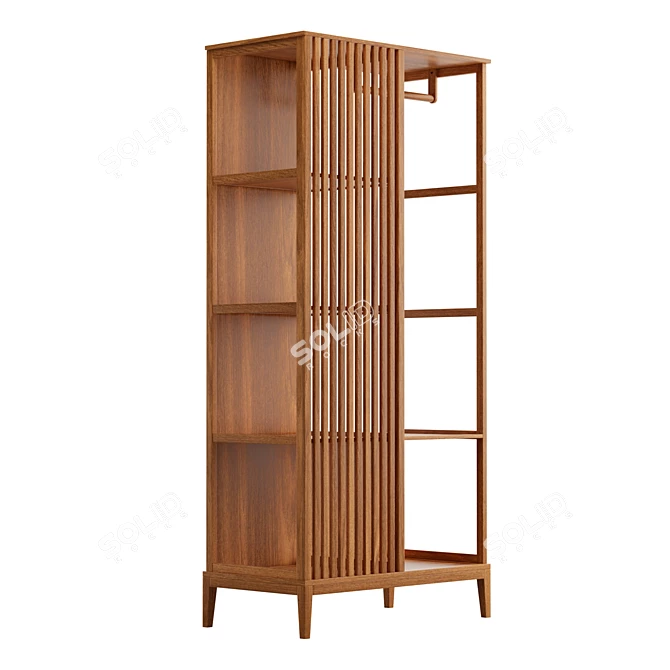 Bohemian Bamboo Sliding Wardrobe 3D model image 3