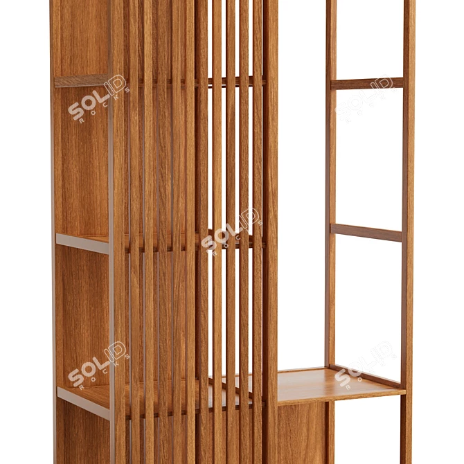 Bohemian Bamboo Sliding Wardrobe 3D model image 5