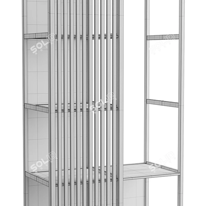 Bohemian Bamboo Sliding Wardrobe 3D model image 6