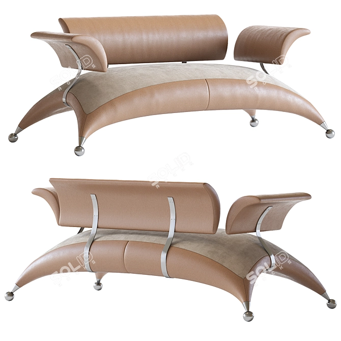 Stylish Safari Sofa 3D model image 1