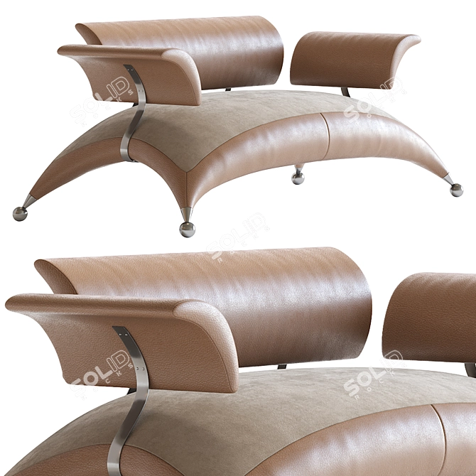 Stylish Safari Sofa 3D model image 4