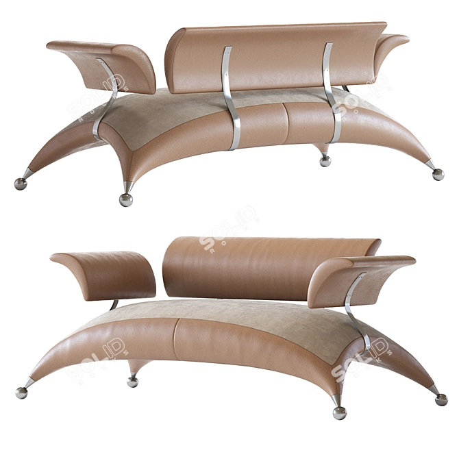 Stylish Safari Sofa 3D model image 6