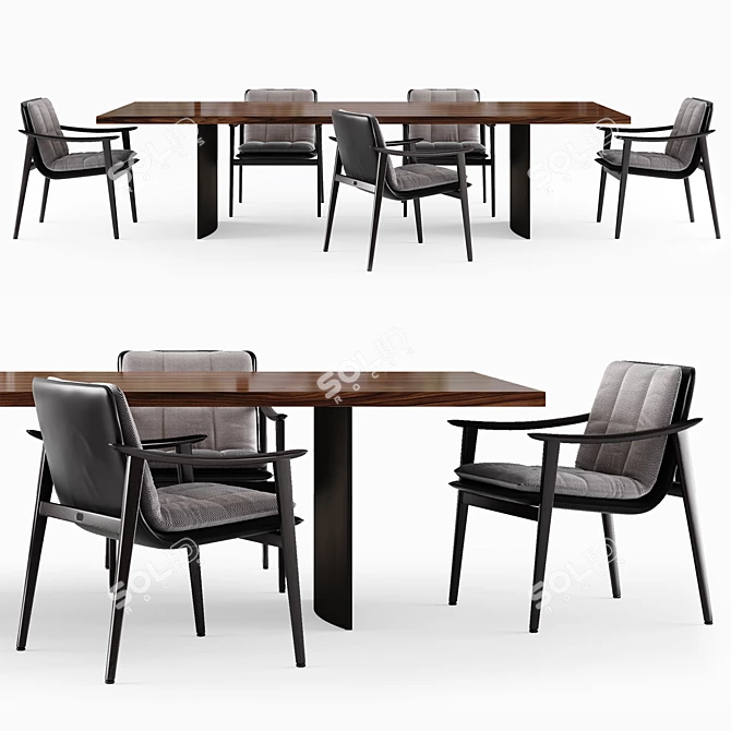 Elegant Minotti LINHA Table 3D model image 2