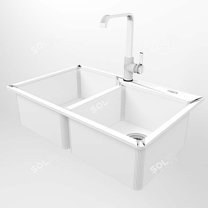 Franke Urbam UCG Sink & Mizu Faucet 3D model image 5