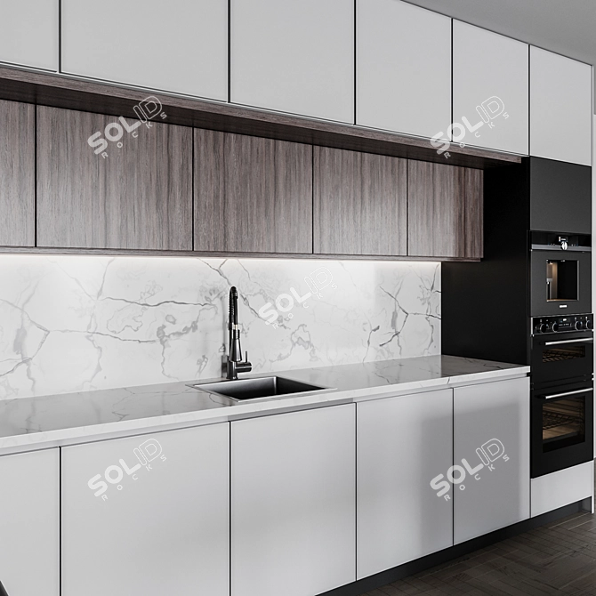 Versatile Modern Kitchen 3D model image 4