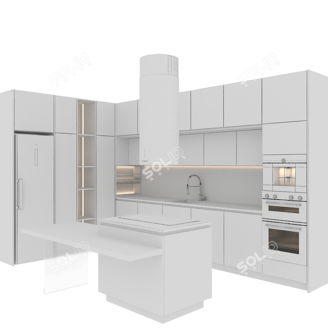Versatile Modern Kitchen 3D model image 7