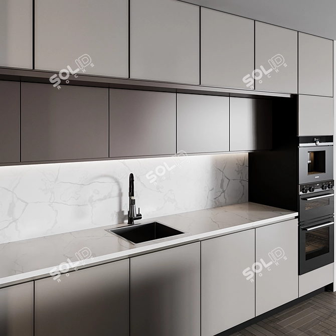 Versatile Modern Kitchen 3D model image 9