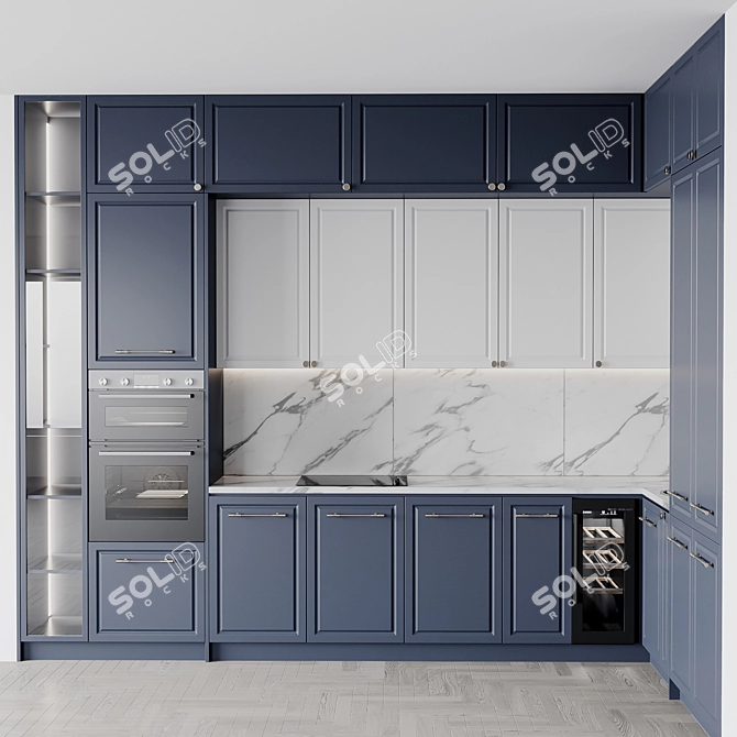 Neoclassic112 Kitchen: Customizable Size & Color 3D model image 7