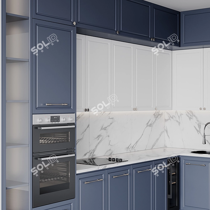 Neoclassic112 Kitchen: Customizable Size & Color 3D model image 10