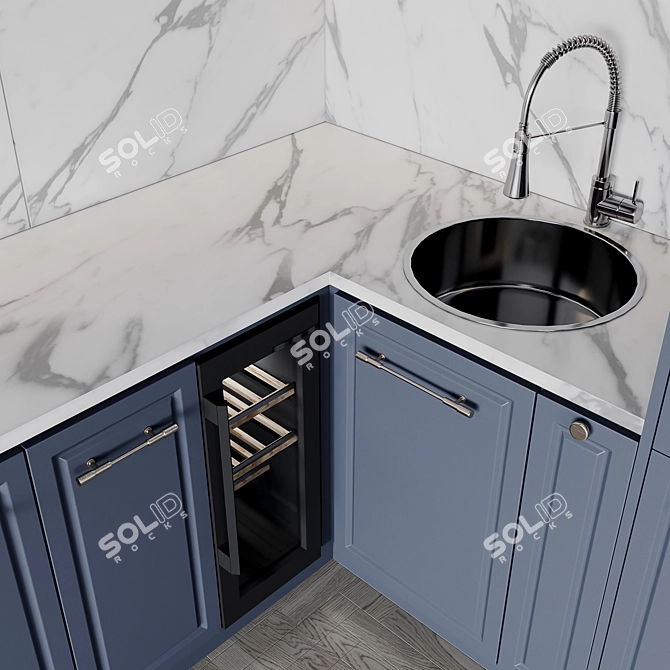 Neoclassic112 Kitchen: Customizable Size & Color 3D model image 11